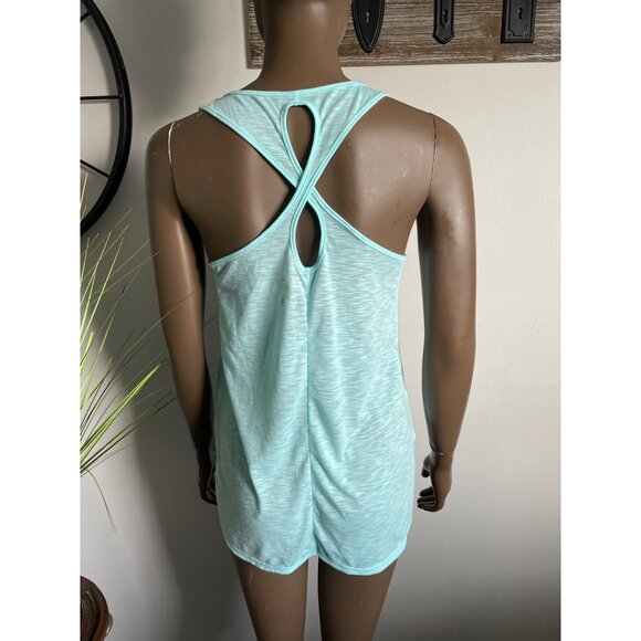 LILLY PULITIZER Luxletic Aqua Sleeveless Racerback Tank Top With Keyhole Design - Picture 3 of 8